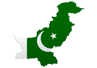 Carte du Pakistan drapeau