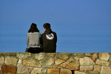 Couple by the ocean