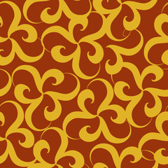 Seamless orange ornament vector pattern
