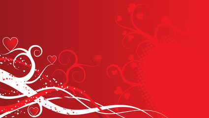 Valentine floral background,  vector illustration
