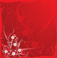 Valentine grunge background, vector illustration