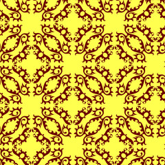 Seamless yellow ornament vector pattern