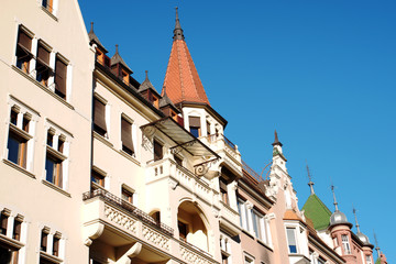 Obraz premium Typical houses in the historical center of Bolzano