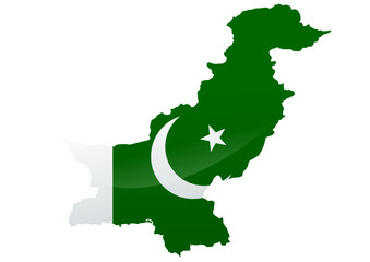 Carte du Pakistan (Drapeau métal)