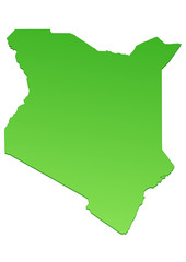 Carte du Kenya verte