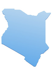 Carte du Kenya bleu