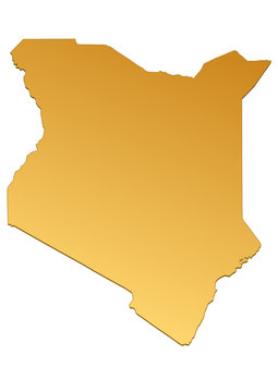 Carte du Kenya marron