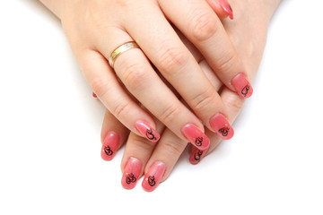 Fototapeta premium beautiful hands showing nails with figure