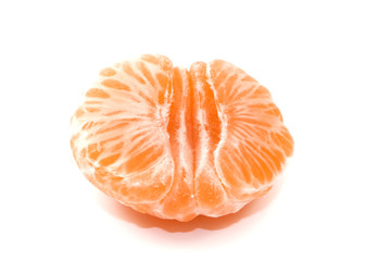 Half tangerine isolated on white background
