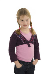 a cute six year old girl with braids
