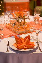 Elegant place setting with red heart