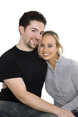 Fototapeta premium Studio photograph of young Caucasian couple 