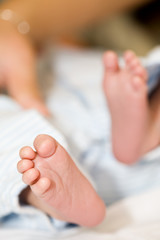 A shot of a newborn baby's feet