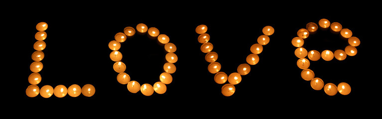 Small candles shaped in a 