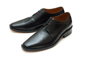 Black shoes isolated on the white background