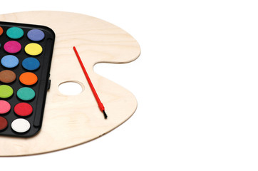 Painter's palette isolated on the white background