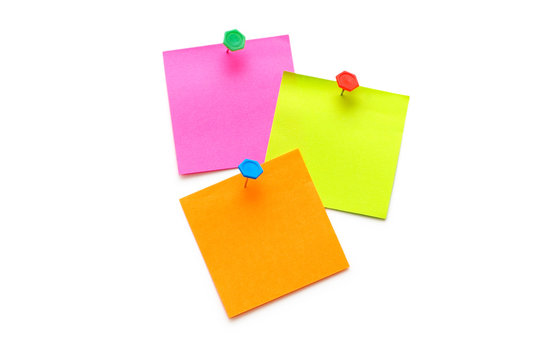 Post-it notes isolated on the white background