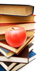 Back to school concept with apple and books