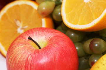 Various fruits isolated on the white background