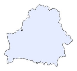 Obraz premium Belarus light blue map with shadow