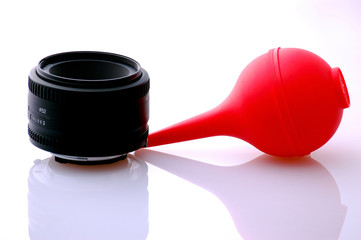 lens and air blower - optics cleaning