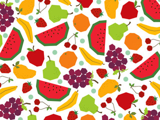 retro papercut fruits