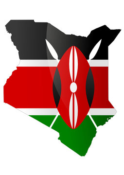 Carte du Kenya (Drapeau métal)