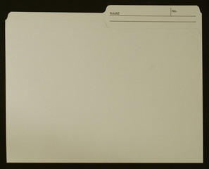 empty file folder on black background