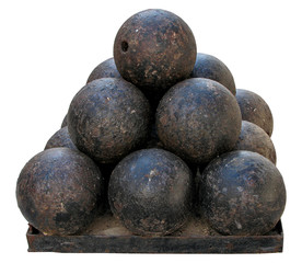 Isolated pile of old bombs