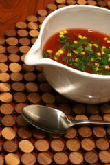 beautiful tomato soup with croutons