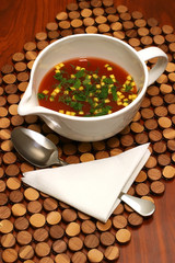 wonderful tomato soup with croutons