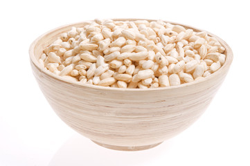 bowl of rice isolated on the white backgound