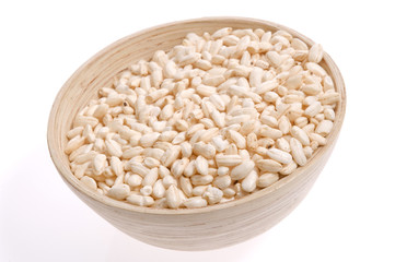 bowl of rice isolated on the white backgound