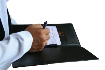 waiter taken order with captain order form