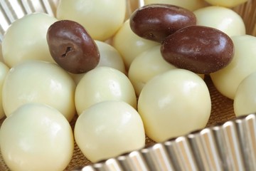 Candy  from chocolate in gold dish