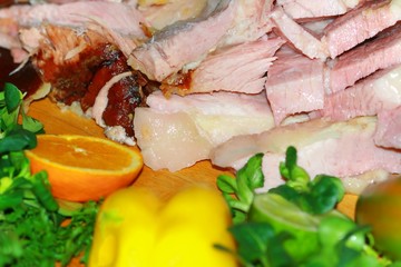 Healthy salad with gammon 