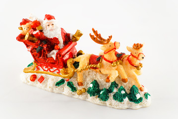 Sant Claus riding on sledge