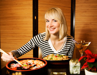 Girl in a restaurant