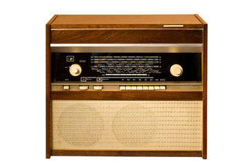 retro stile: old antique radio over white