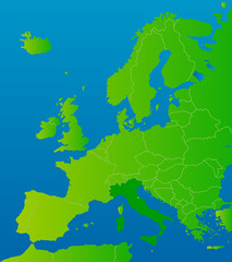 Obraz premium europa-karte italien