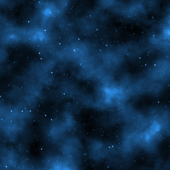 A seamless cosmic scene full of stars and clouds..