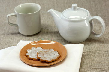 Sugar cookies and a cup of tea