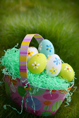Easter Eggs in Basket