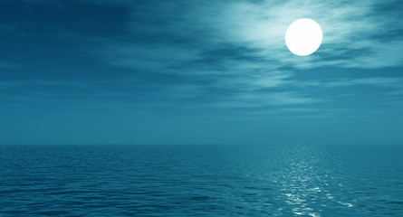 Full moon over the sea