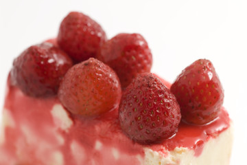 strawberry cake close up diagonal