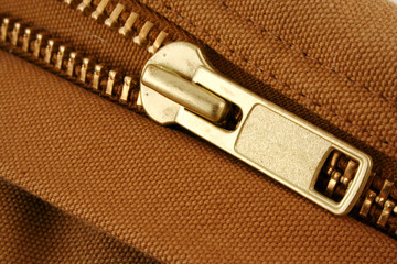 Large gold zipper macro