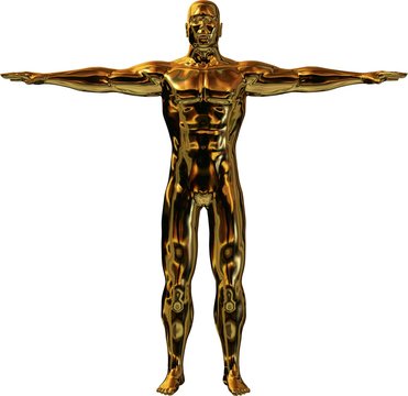 Goldene Body-Building Statue