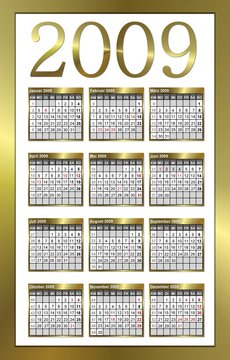 kalender 2009 gold