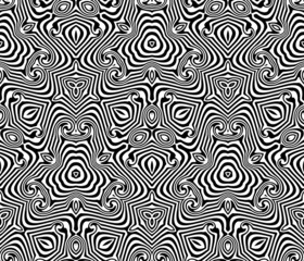 Abstract seamless black-and-white pattern - graphic illustration