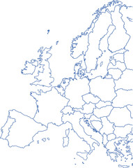 Karte Europa/EU mit Grenzen - obrazy, fototapety, plakaty